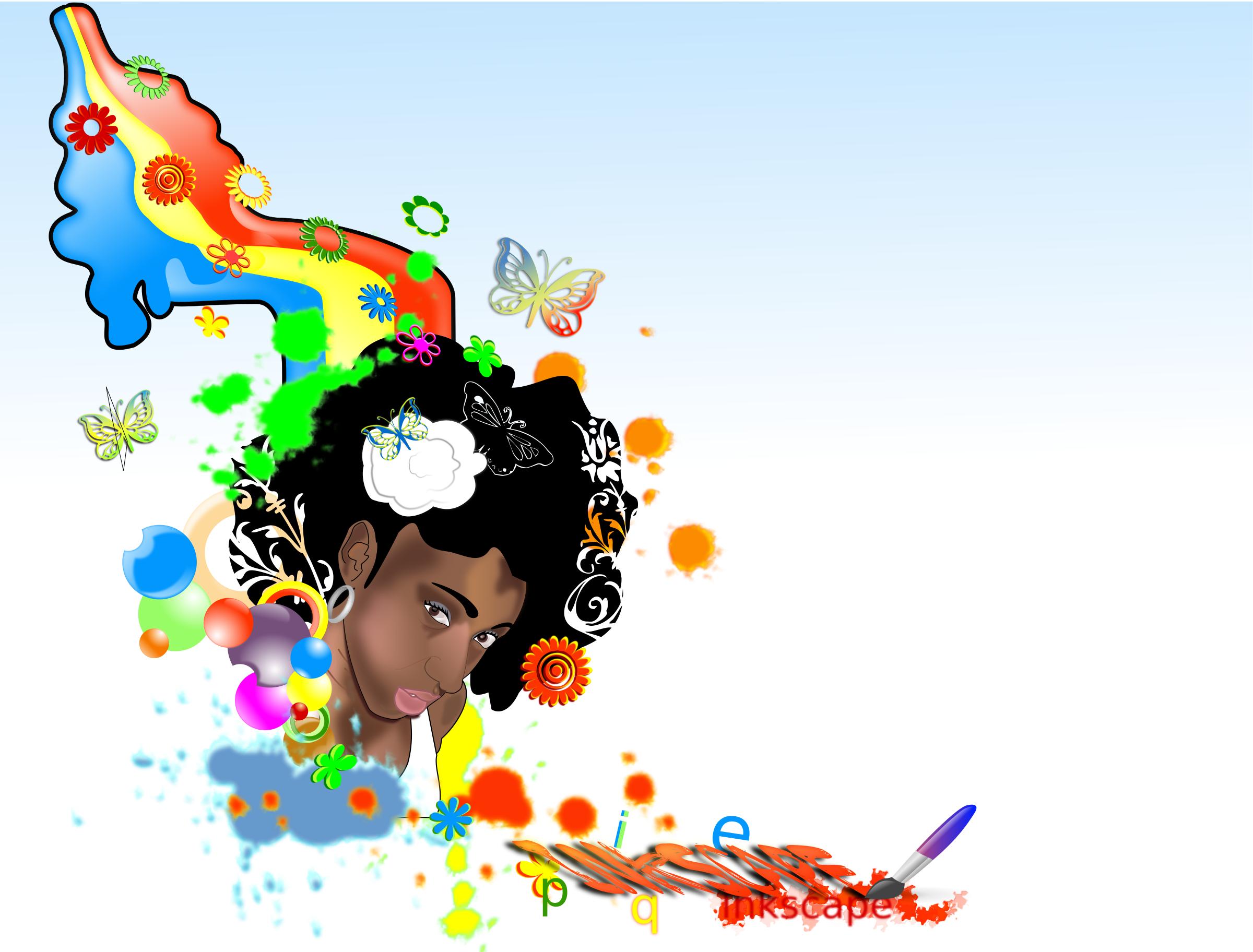 2400x1824 Black Woman Rainbow Icons Png