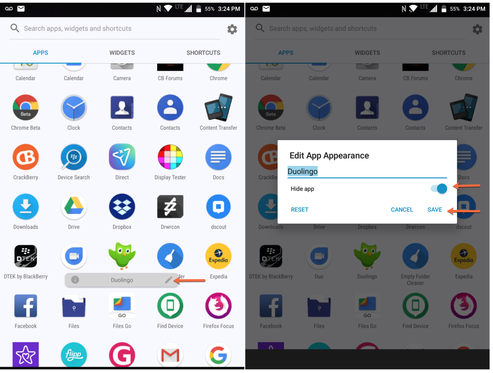 1600x1210 How To Hide And Unhide Icons Using The Blackberry Launcher