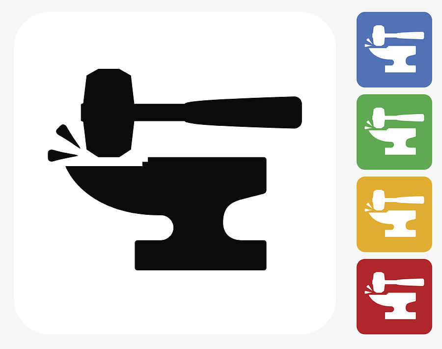 Blacksmith Anvil And Lump Hammer Icon Flat Graphic Design Drawing 900x710 Blacksmith Anvil And Lump Hammer Icon Flat Graphic Design Drawing