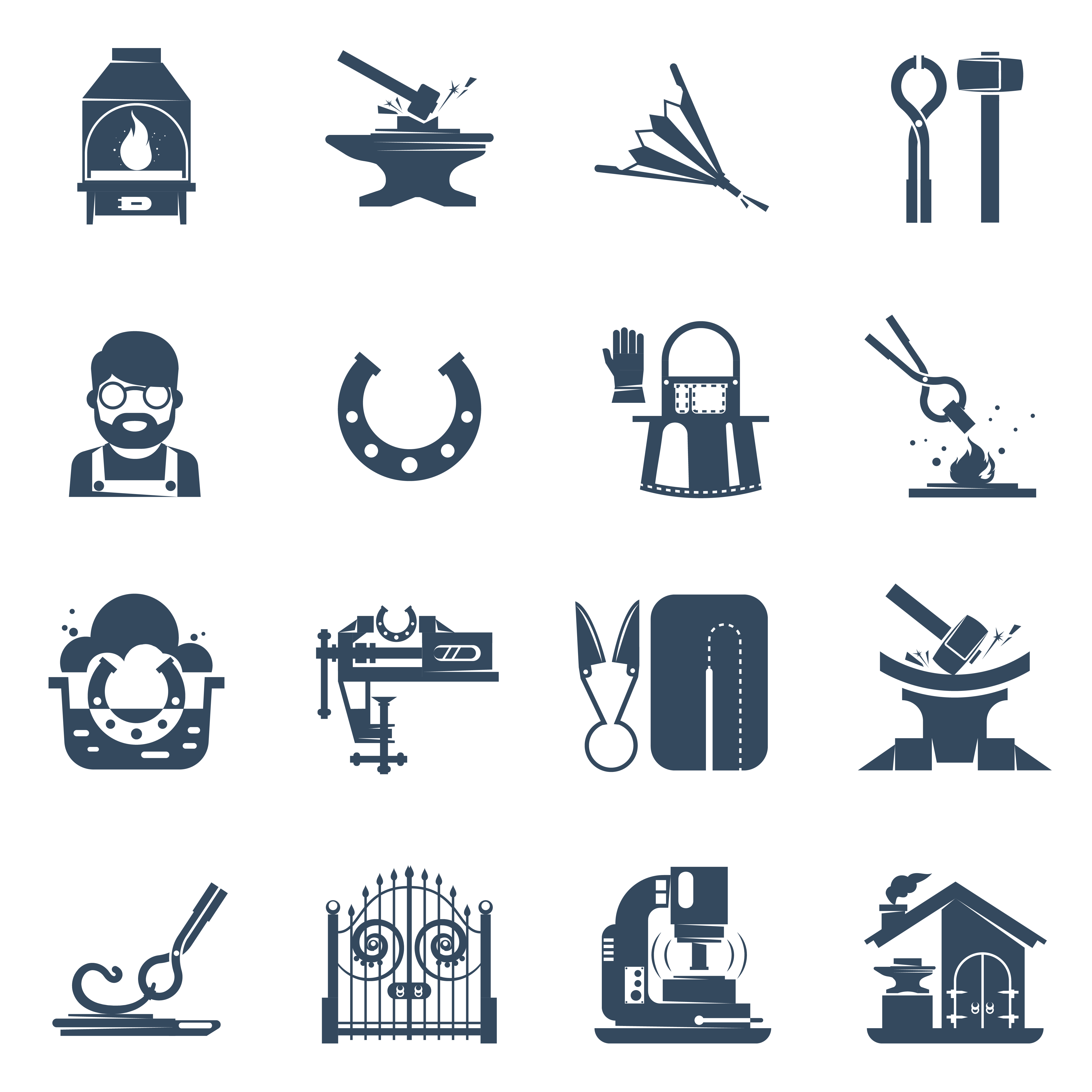 Blacksmith Black Icons Set 4500x4500 Blacksmith Black Icons Set