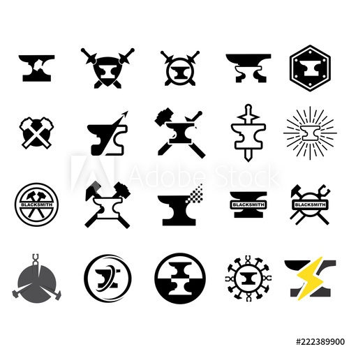Blacksmith Logo Industry Icon Steel Symbol Vector 500x500 Blacksmith Logo Industry Icon Steel Symbol Vector