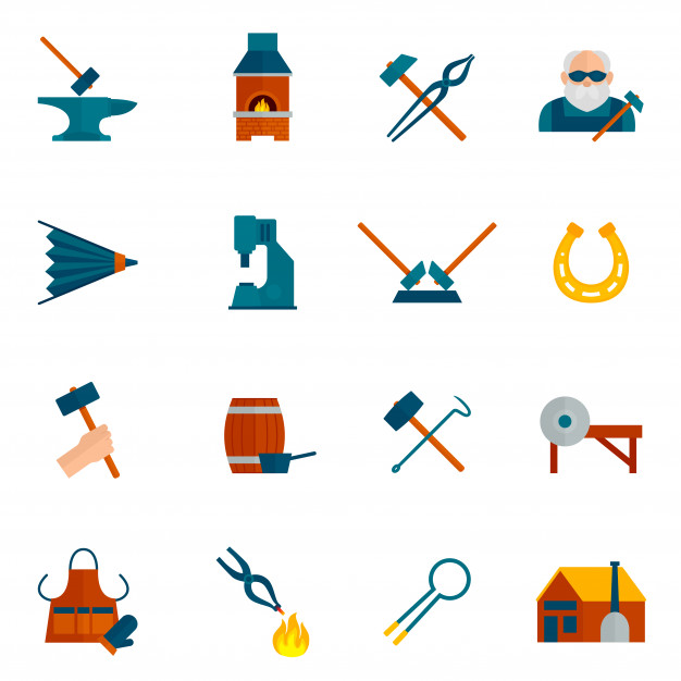 Blacksmith Icon Flat Vector Free Download 626x626 Blacksmith Icon Flat Vector Free Download