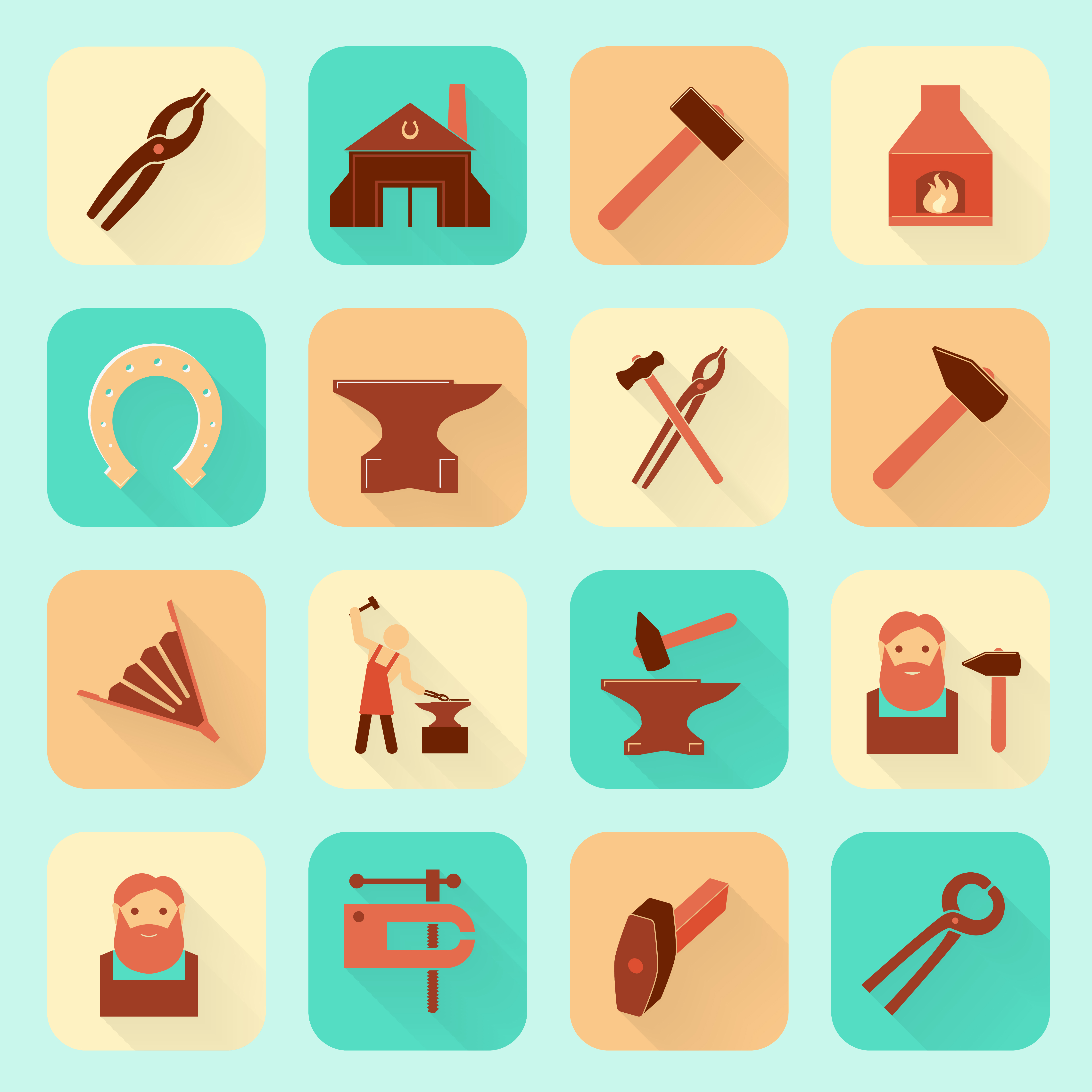 Blacksmith Icons Set 4500x4500 Blacksmith Icons Set