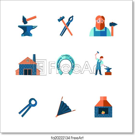 Free Art Print Of Blacksmith Icon Set Decorative Blacksmith Shop 561x581 Free Art Print Of Blacksmith Icon Set Decorative Blacksmith Shop