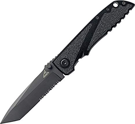 466x427 Gerber Icon Tanto Knife, Serrated Edge