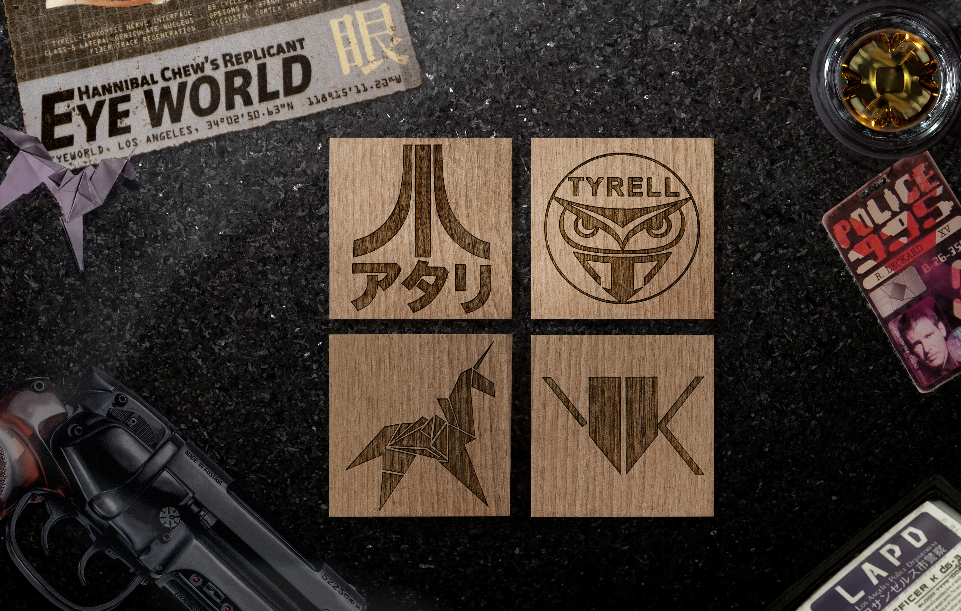 3740x2380 Blade Runner Icon Coaster Set