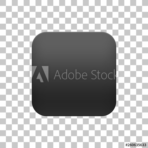 500x500 Black Realistic Blank App Icon Button Template