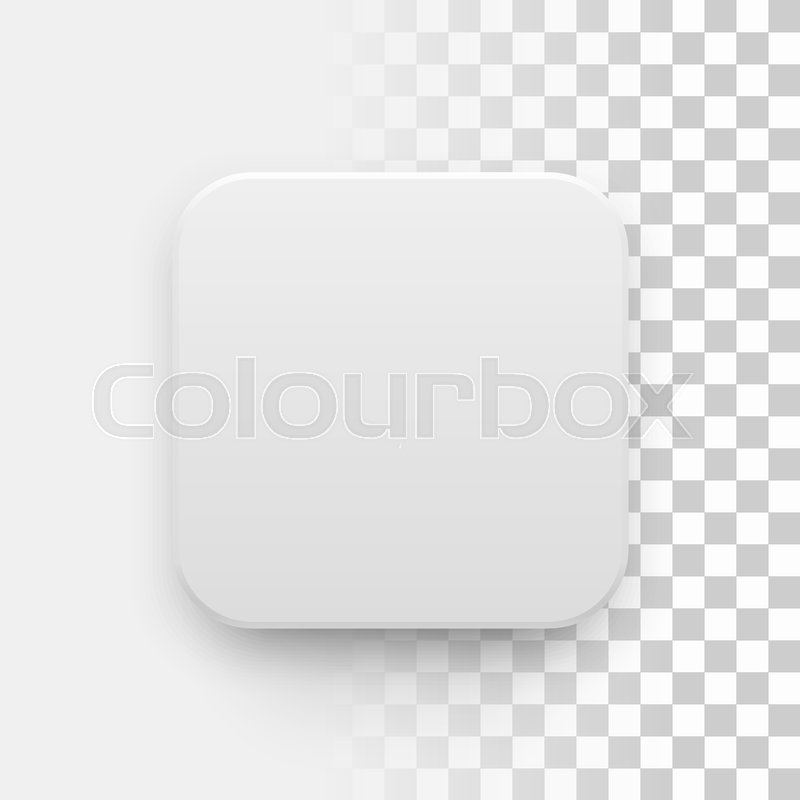 800x800 White Abstract App Icon, Blank Button Stock Vector Colourbox