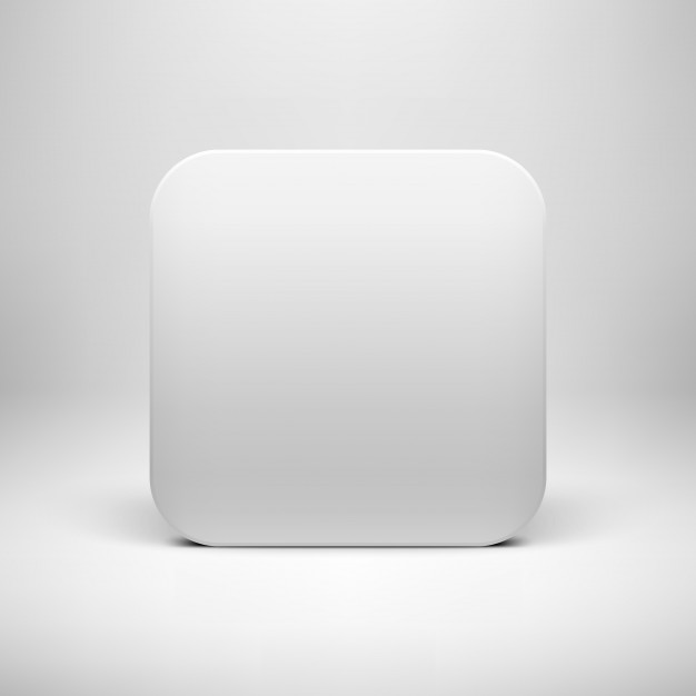 626x626 White Blank App Icon Button Template Vector Premium Download
