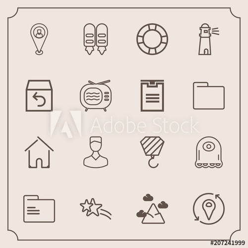 500x500 Modern, Simple Vector Icon Set With Character, Sky, Profile