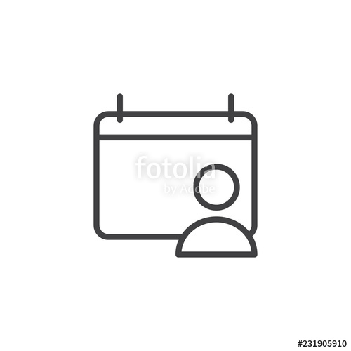 500x500 User Calendar Outline Icon Linear Style Sign For Mobile Concept