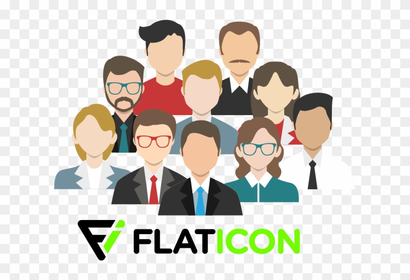 840x574 Vector Flat Avatars, Faces, People Icons On White