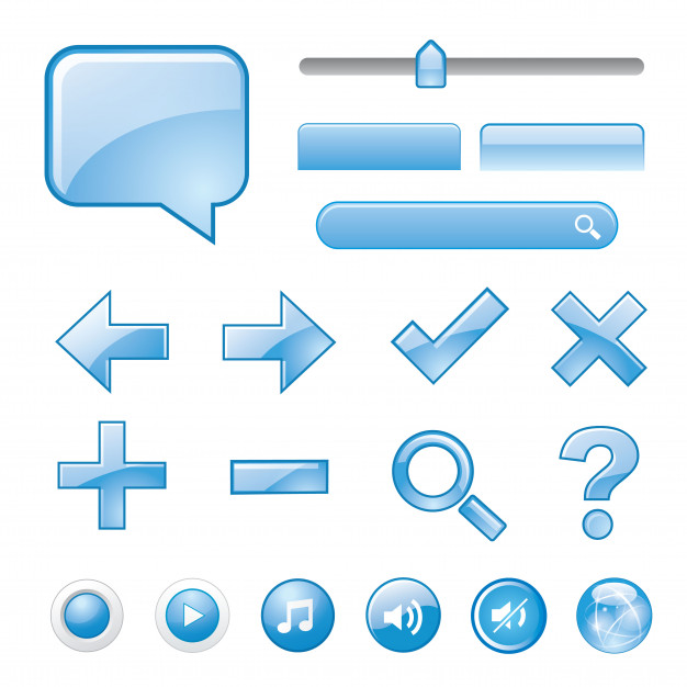626x626 Blank Blue Website Button Icon Symbol Vector Premium Download