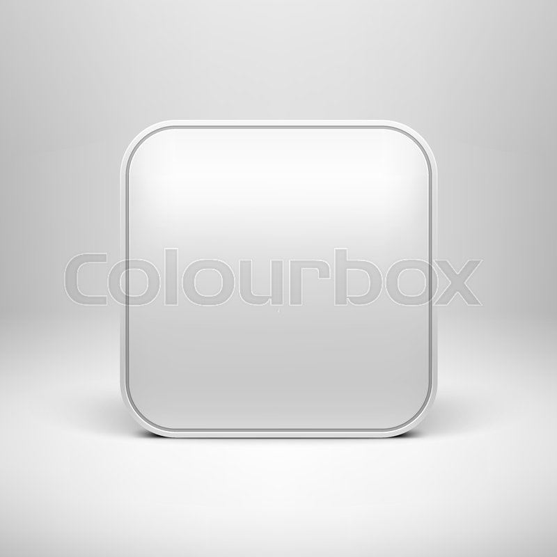 800x800 White Abstract App Icon, Blank Button Stock Vector Colourbox