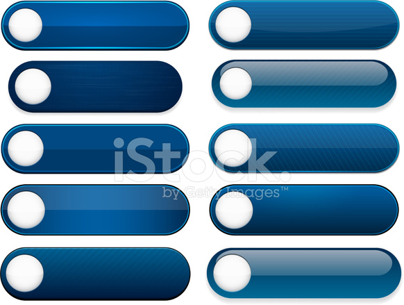 582x439 Blank Button Icon Set Stock Vector