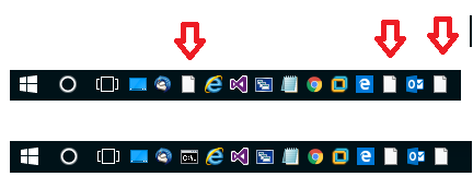 432x172 Windows Quick Launch Icons Showing As 'blank Page'