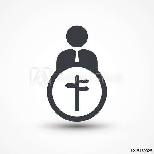 500x500 Business Person With Blank Road Sign Flat Icon