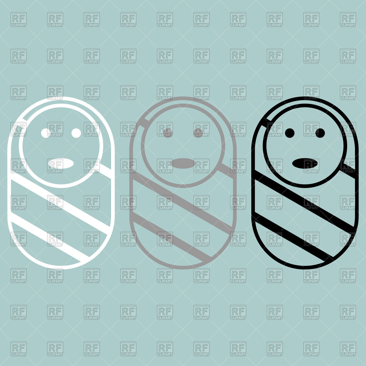 Baby Wrapped In A Blanket Icon Set 1200x1200 Baby Wrapped In A Blanket Icon Set