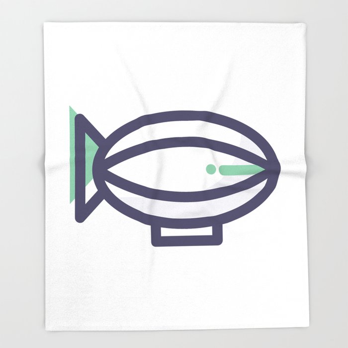 700x700 Blimp Lineart Icon Throw Blanket