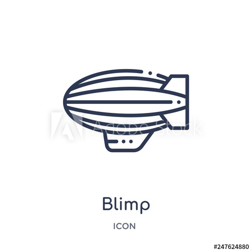 500x500 Blimp Icon From Transport Outline Collection Thin Line Blimp Icon