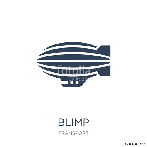 500x500 Blimp Icon Vector On White Background, Blimp Trendy Filled Icons