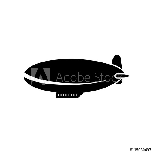 500x500 Airship Zeppeln Black Icon On White Background