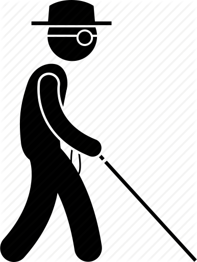 386x512 Blind, Man, Stick, Walking Icon