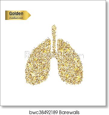 362x382 Gold Glitter Vector Icon Of Breath Isolated On Background Art