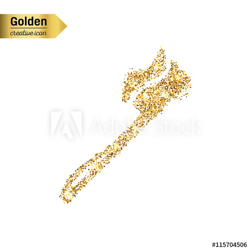 500x500 Gold Glitter Vector Icon Of Toothbrush Isolated On Background Art