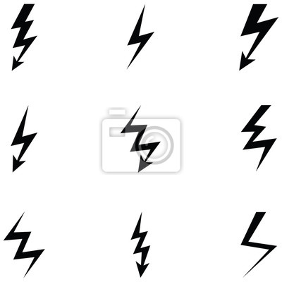 400x400 Blitz Icon Set Wandposter Poster Donnerkeil, Donner, Ladung