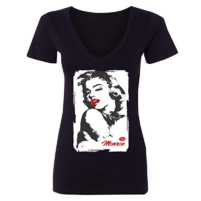 Marilyn Monroe Starlet Red Lips Women's Deep V Neck American 679x679 Marilyn Monroe Starlet Red Lips Women's Deep V Neck American