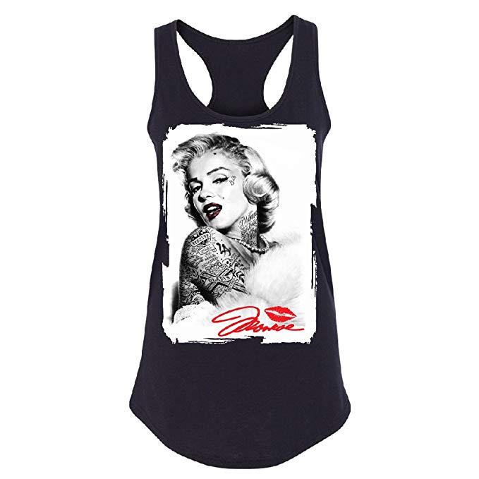 679x679 Marilyn Monroe Tattoo Women's Racerback American Blonde Icon Shirt