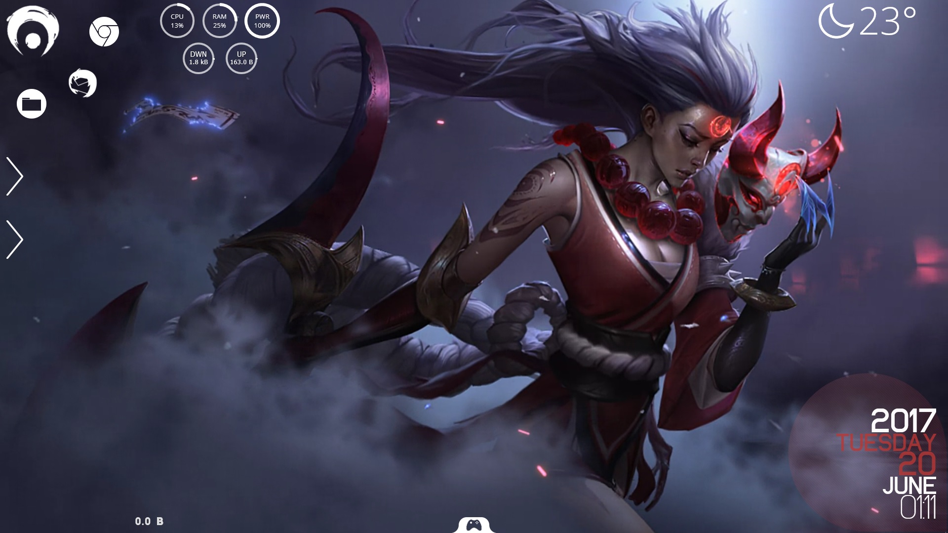 1920x1079 Blood Moon Diana Rainmeterwindows Theme Leagueoflegends