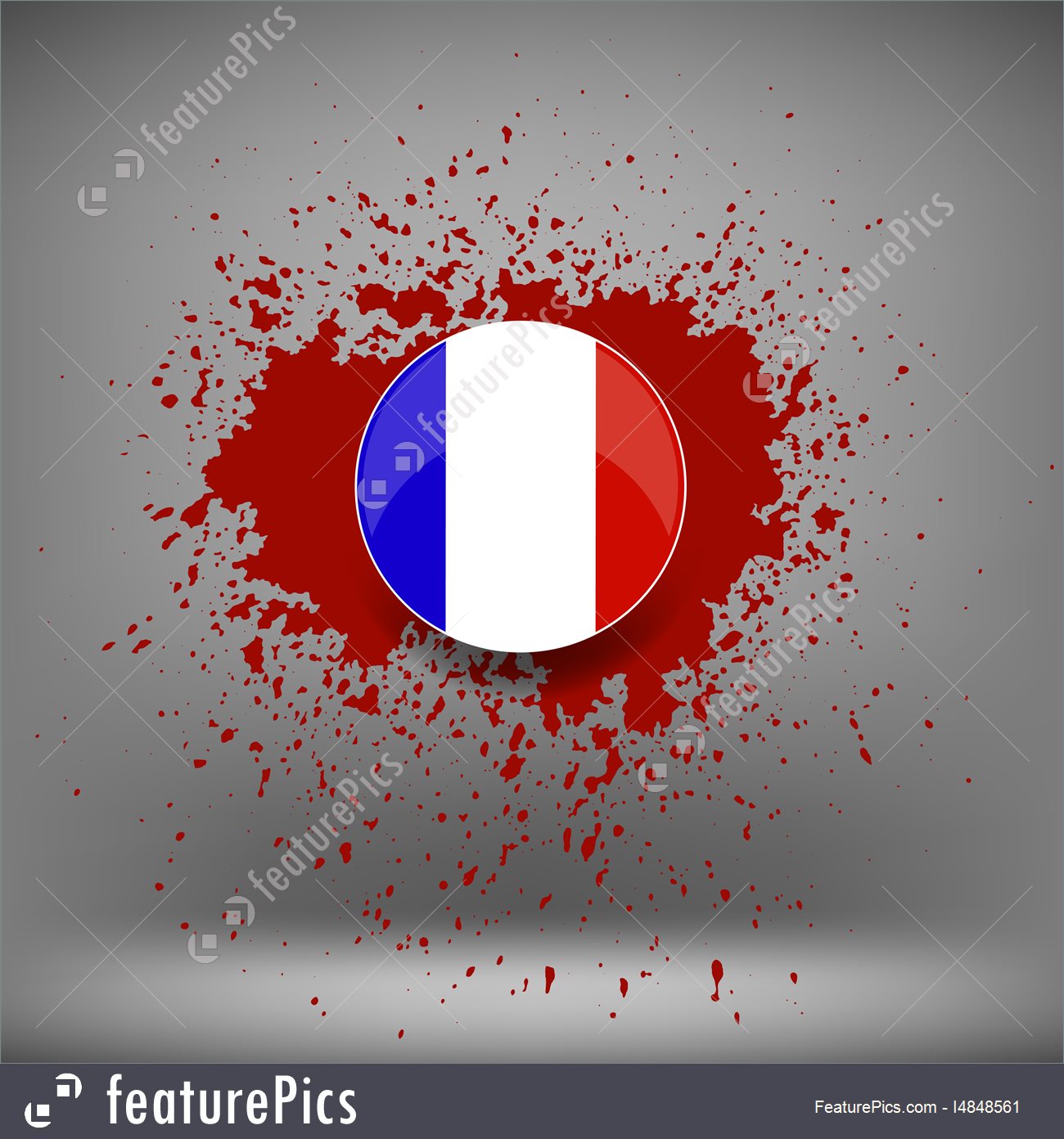 1300x1392 Illustration Of French Icon And Blood Splatter