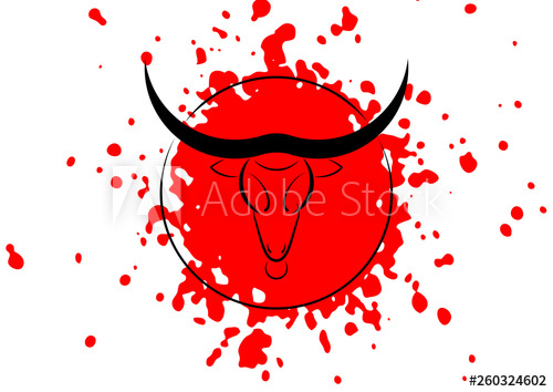 500x354 Taurus Black Angry Bull Head Logo Design Template Running