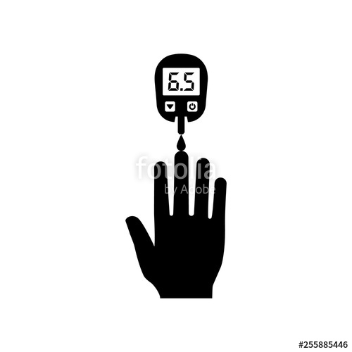 500x500 Blood Test Icon Black Silhouette Glucometer Icon Testing Glucose