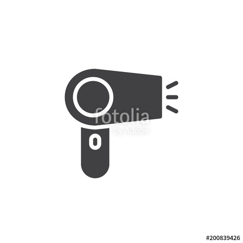500x500 Hair Dryer Vector Icon Filled Flat Sign For Mobile Concept