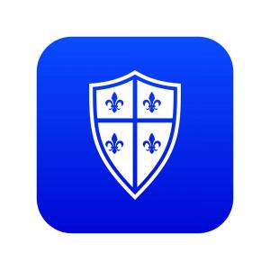 300x300 Photostock Vector Gold Blue Shield Shape Icon Bright Logo Emblem