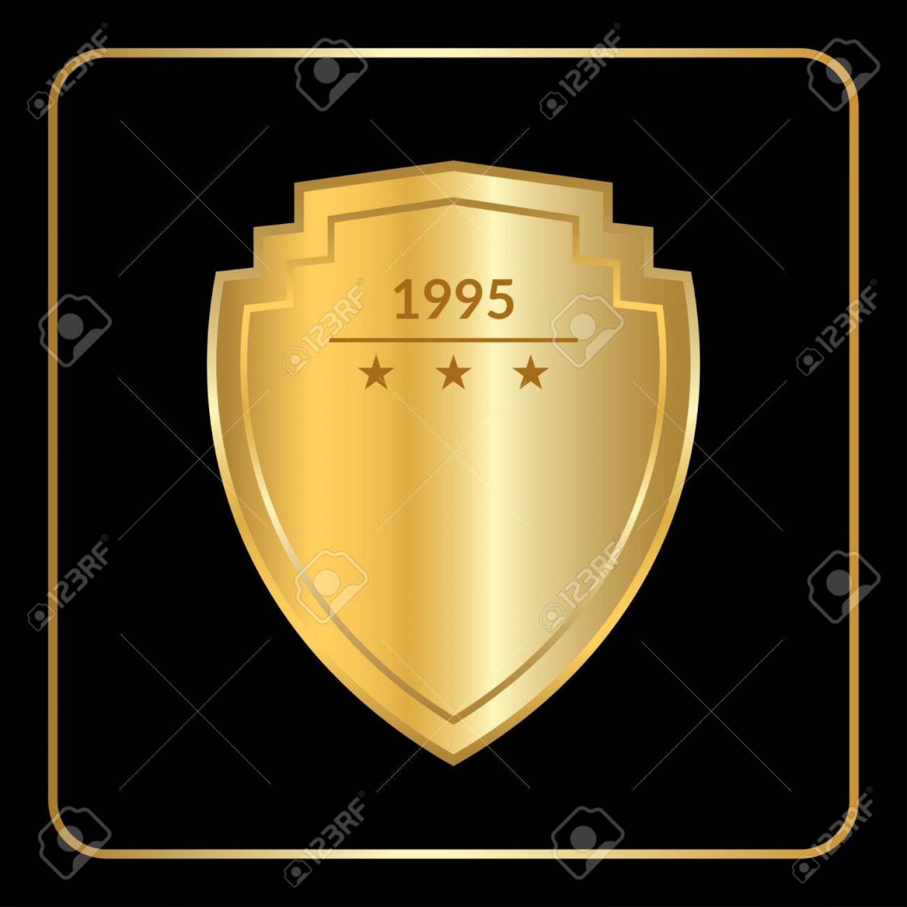 1872x1872 Photostock Vector Gold Shield Emblem Icon Golden Sign Silhouette