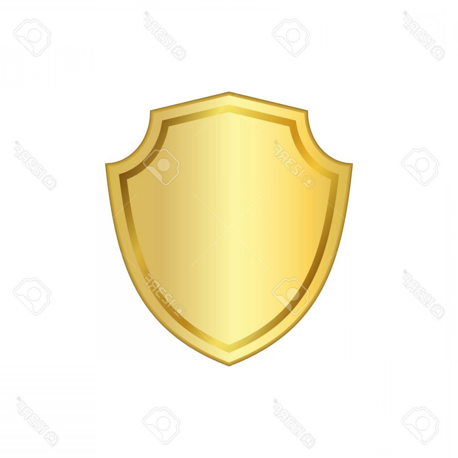 1560x1560 Photostock Vector Gold Shield Shape Icon D Golden Emblem Sign