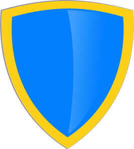 267x298 Blue Gold Shield Png, Clip Art For Web