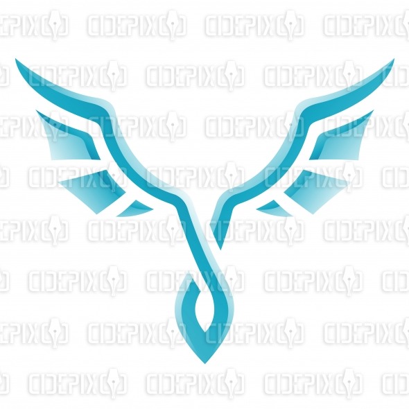 590x590 Blue Glossy Wings And Bird Icon Cidepix