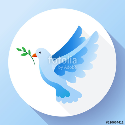 500x500 Blue Dove Of Peace Icon Flying Blue Bird And Peace Concept