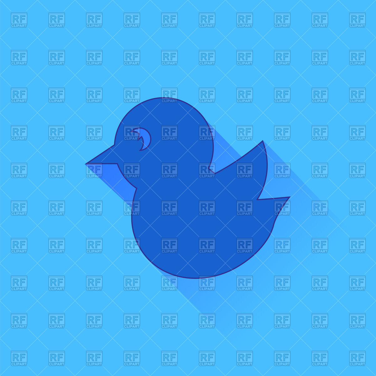 1200x1200 Spring Blue Bird Icon On Blue Background Vector Image Of Signs