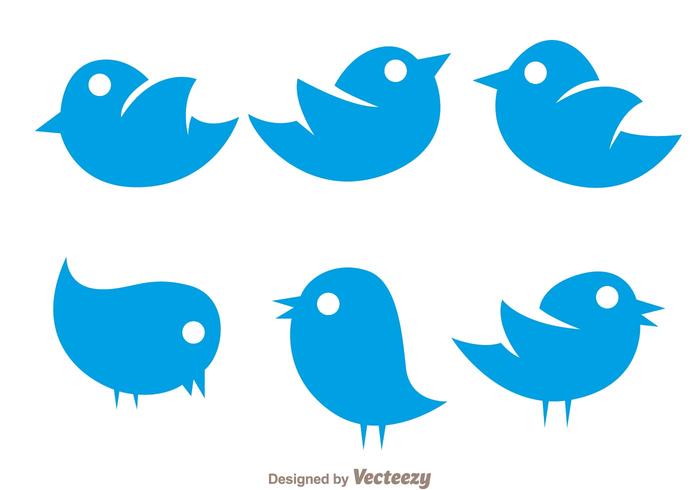 700x490 Vector Simple Twiter Bird Icons