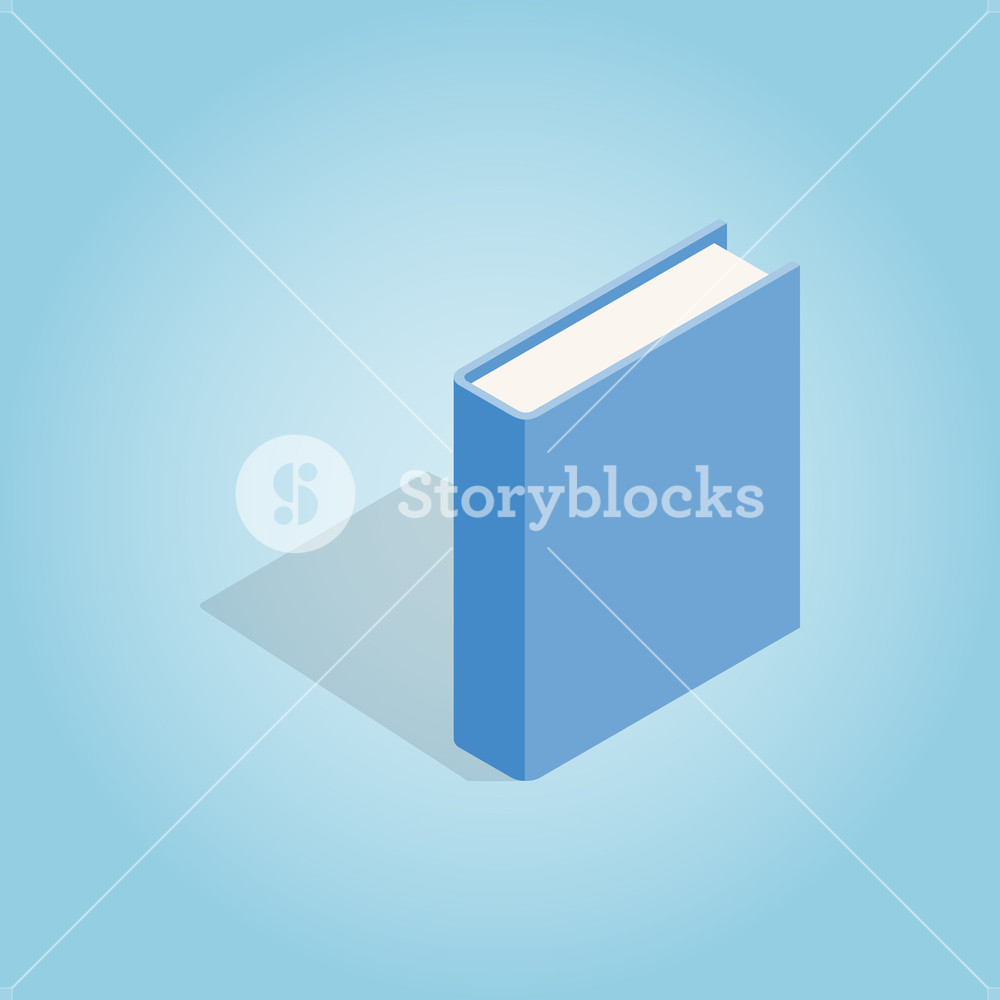 1000x1000 Blue Book Icon In Isometric Style On Blue Background Reading