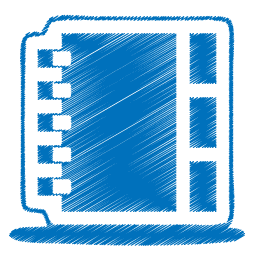 256x256 Blue Sketch Address Book Icon, Png Clipart Image