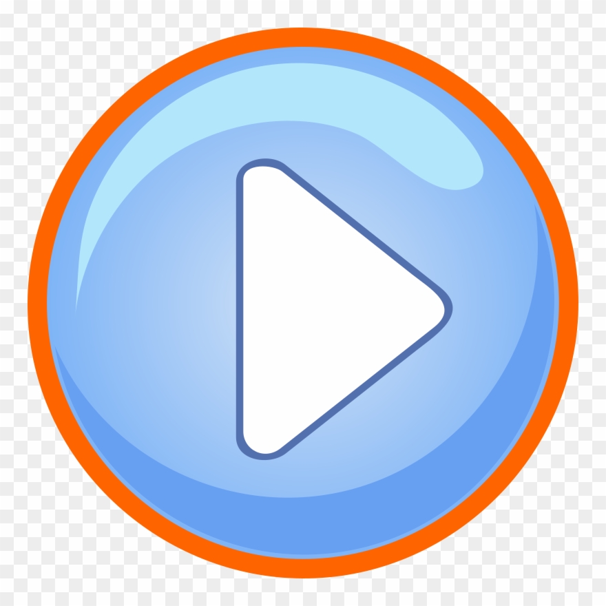 880x880 Blue Play Button With Focus Clipart Icon Png