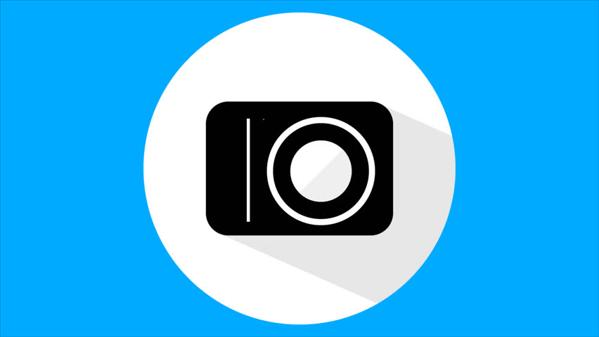 852x480 Flat Camera Icon Stock Footage Video