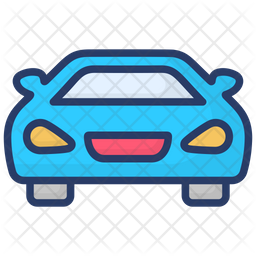 256x256 Car Icon Of Colored Outline Style